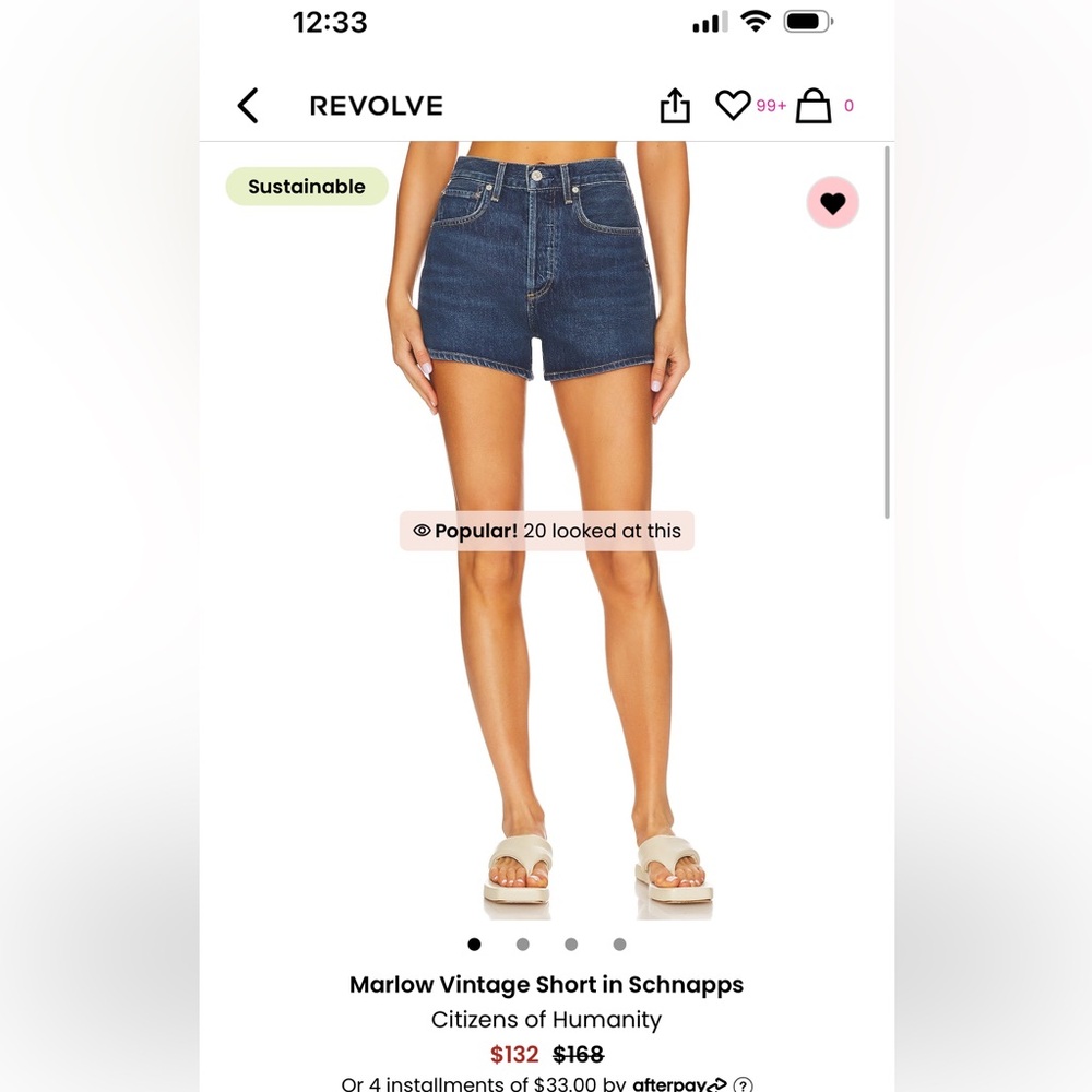 Citizens of Humanity Marlow Shorts - as shown in Revolve photo.